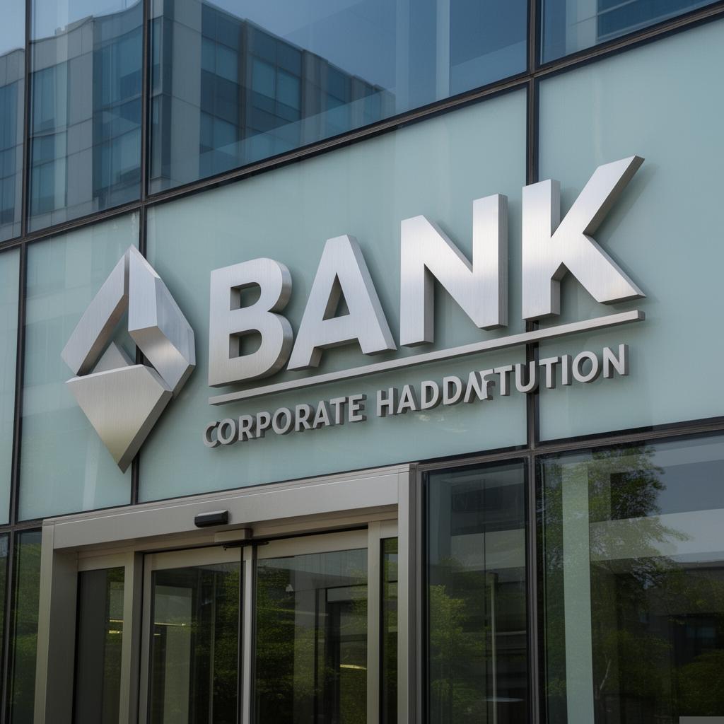 Bank Headquarters Facade Signage